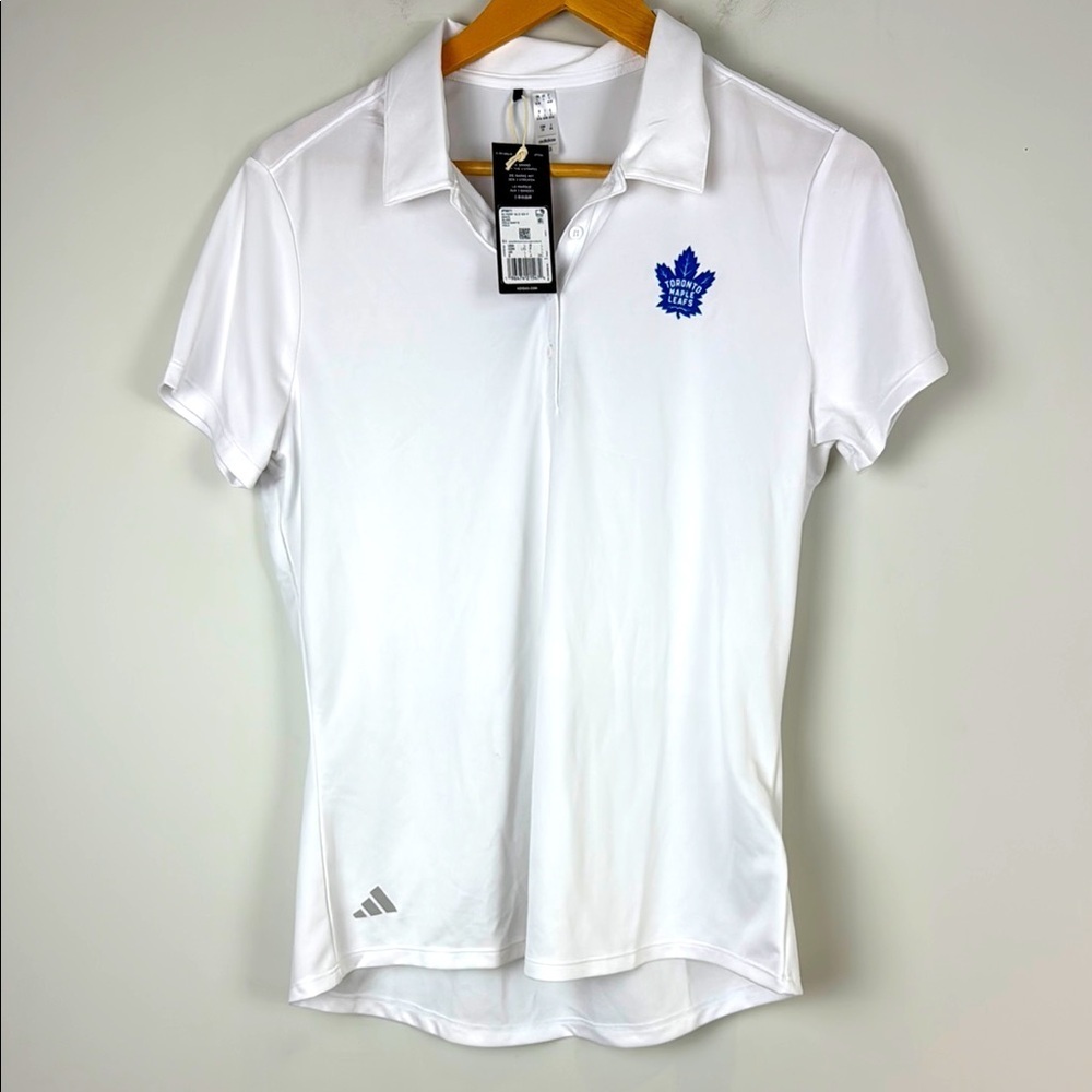 Adidas White Polo Toronto Maple Leafs Size Large Women's NWT